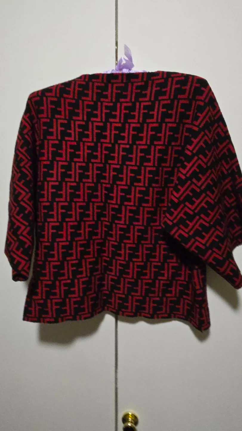 Fendi Red & Black FF Logo Knit Top image indicator(2)