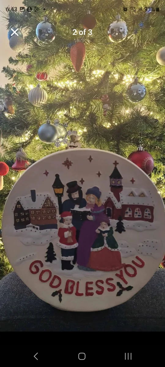 Vintage Christmas Decorative Plate with lights image indicator(2)