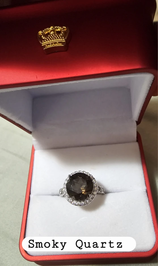 Smoky Quartz & Clear quartz Rings