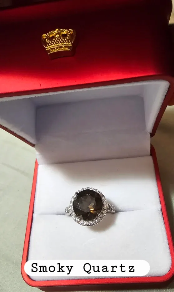 Smoky Quartz & Clear quartz Rings