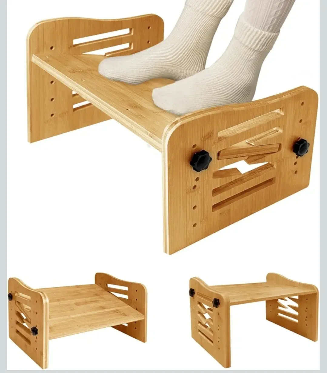 Adjustable Bamboo Foot Rest Stool image indicator(5)