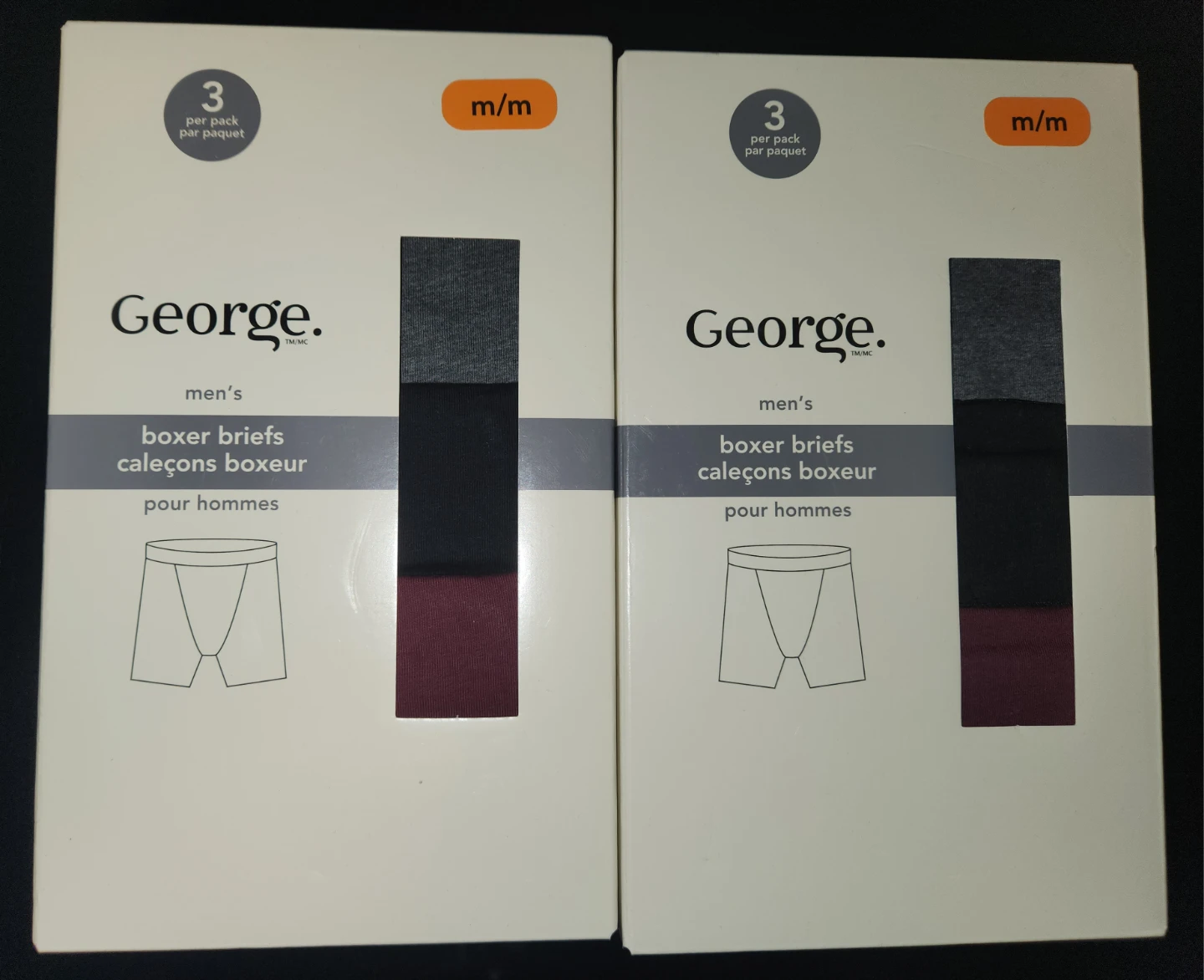 Men's MEDIUM 3pk boxer briefs