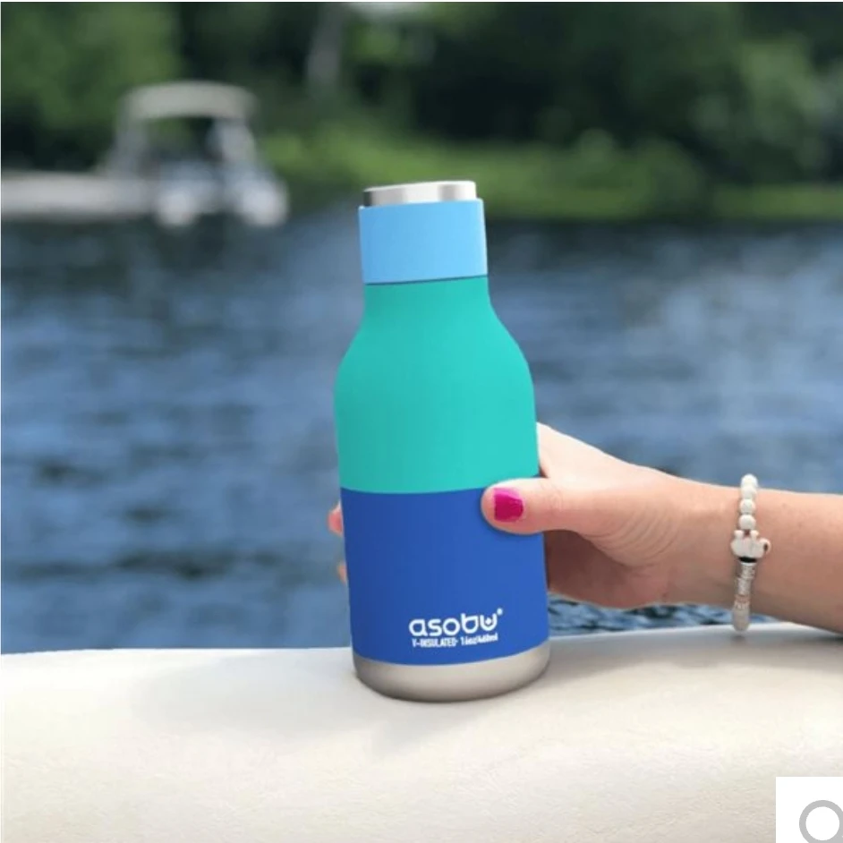 BNIB - Asobu V-Insulated 16oz Bottle - Blue/Teal - photo 5