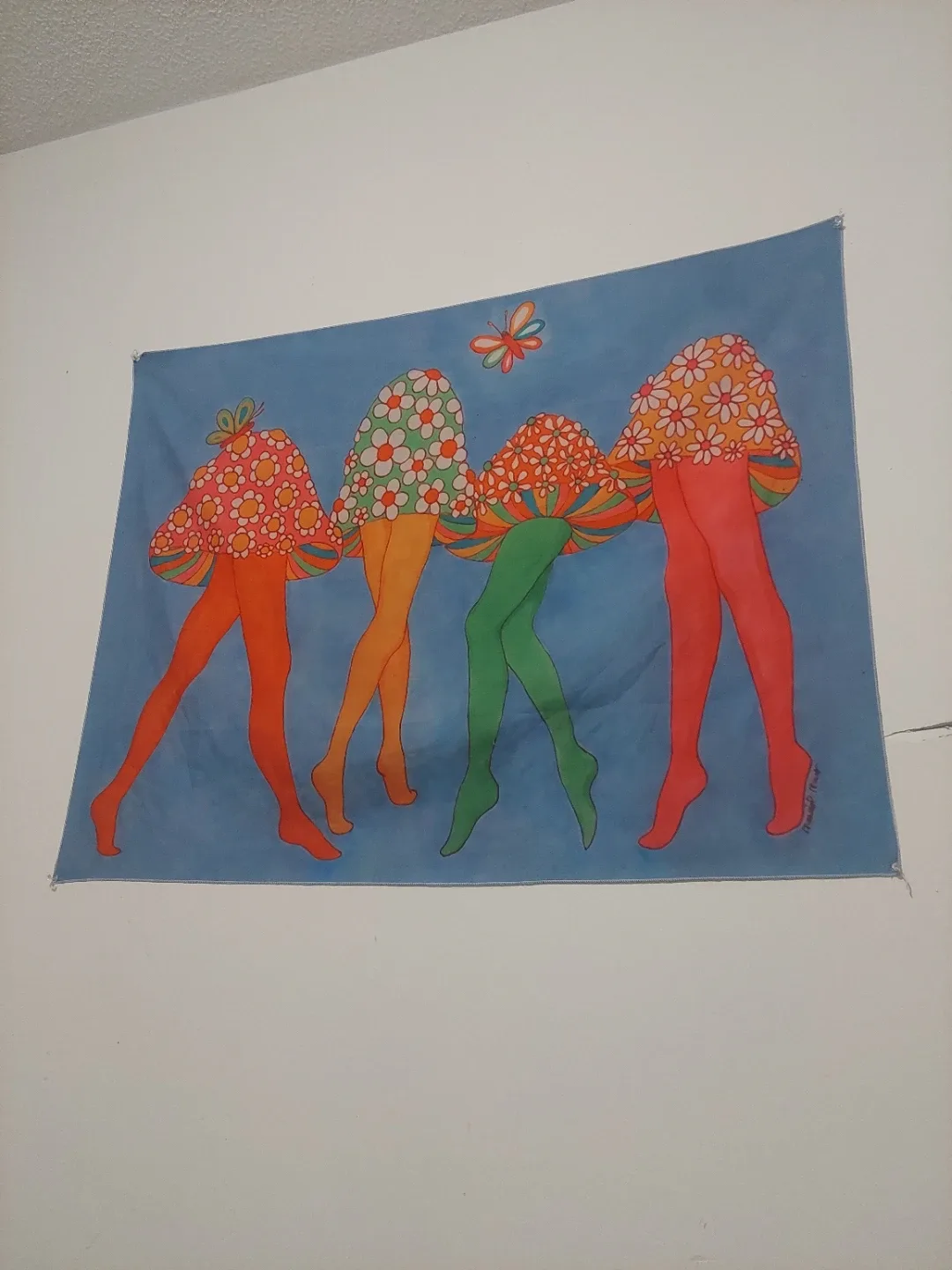 Retro Mushroom Leg Tapestry thumbnail