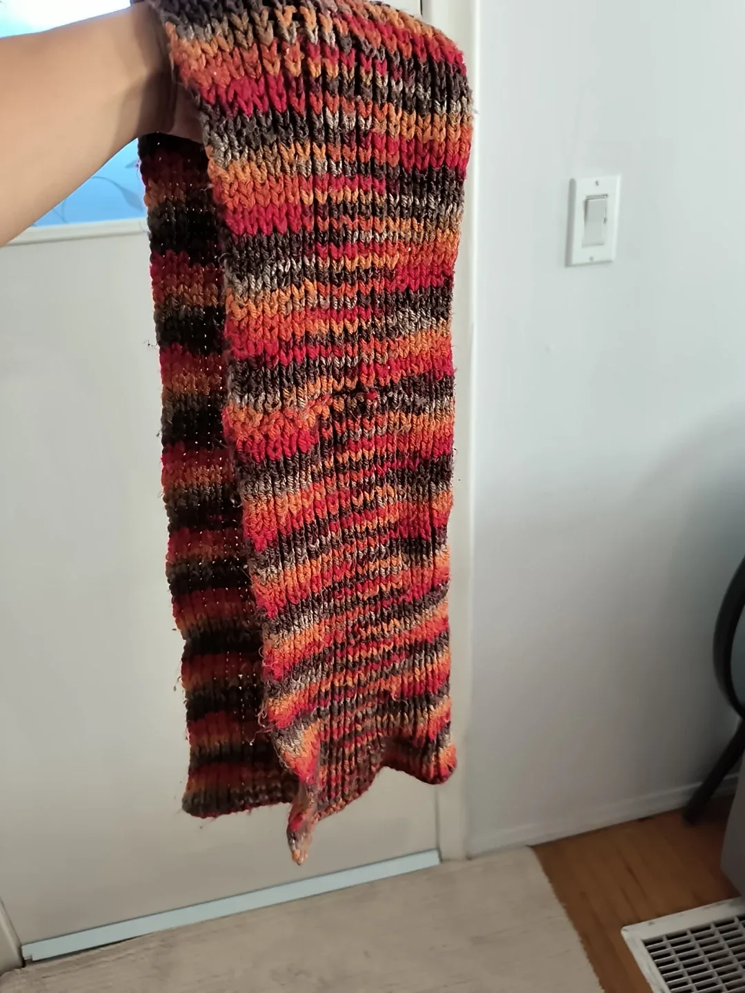 Hand Knit Striped Scarf