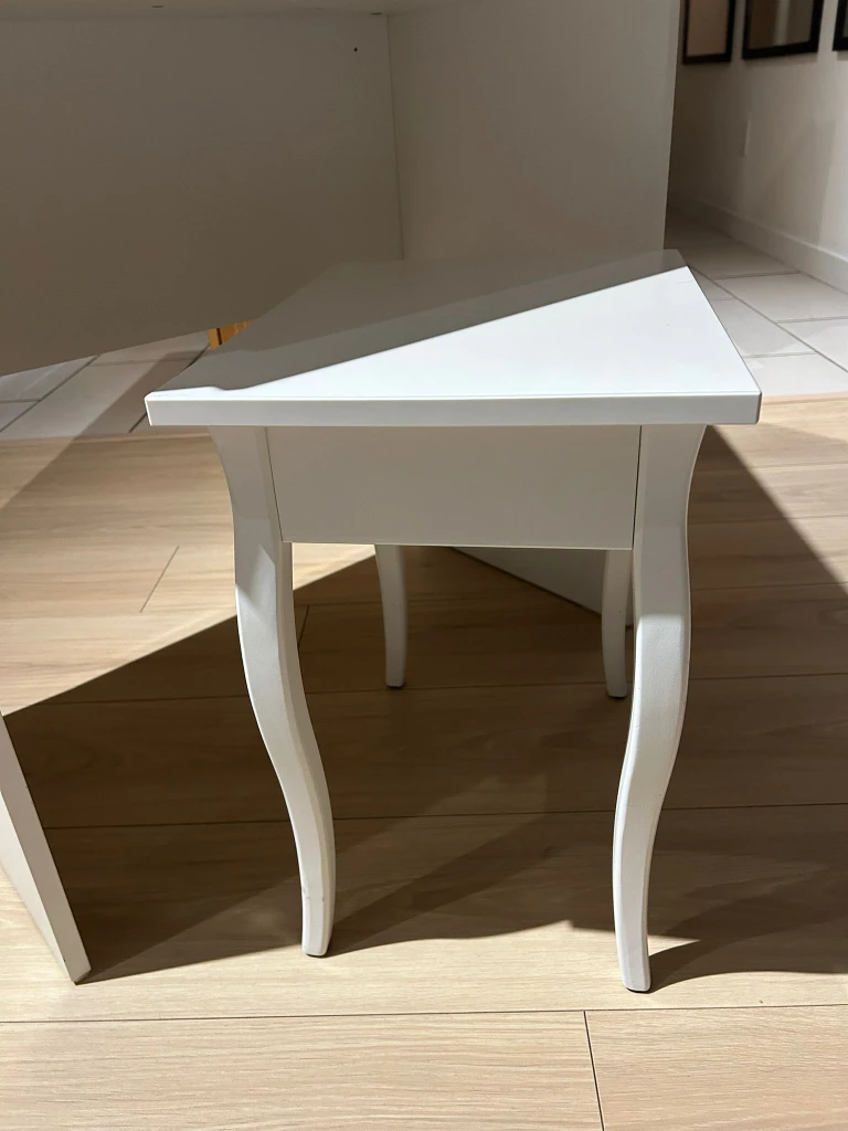 White Vanity Table with Stool - photo 3