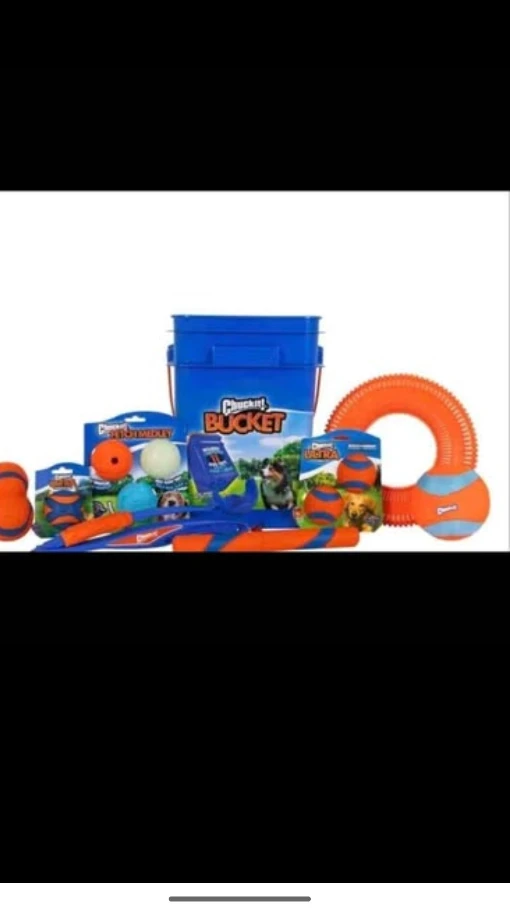 Chuckit! Dog Toys Bucket - 11 Toys New only two left $40