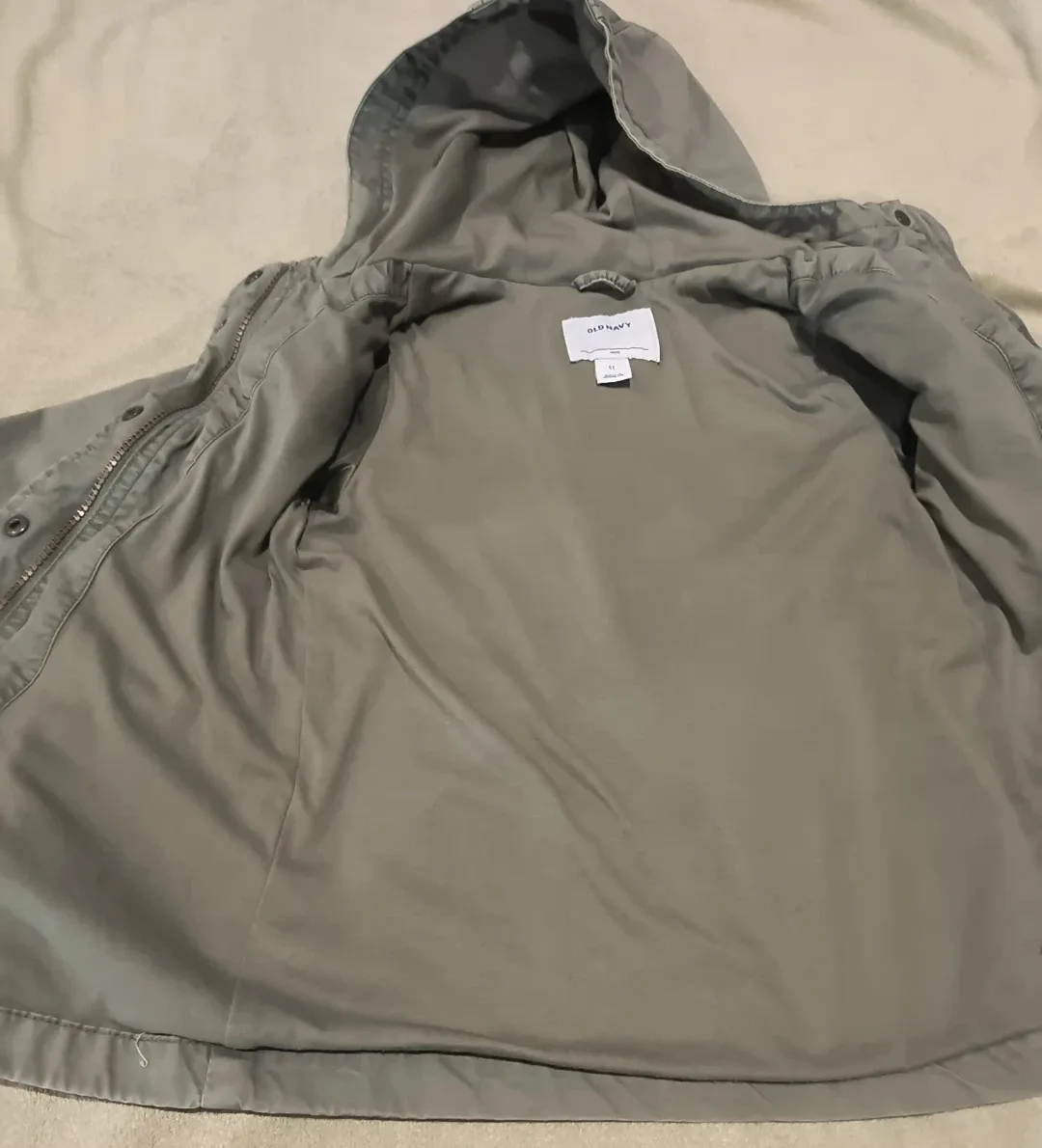 Old Navy 5T Olive Green Hooded Jacket image indicator(4)
