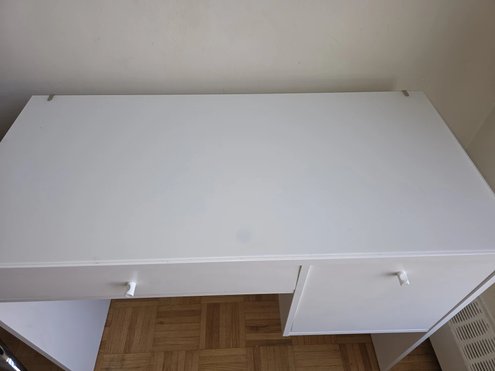 White Desk with Drawer and Cabinet - photo 2