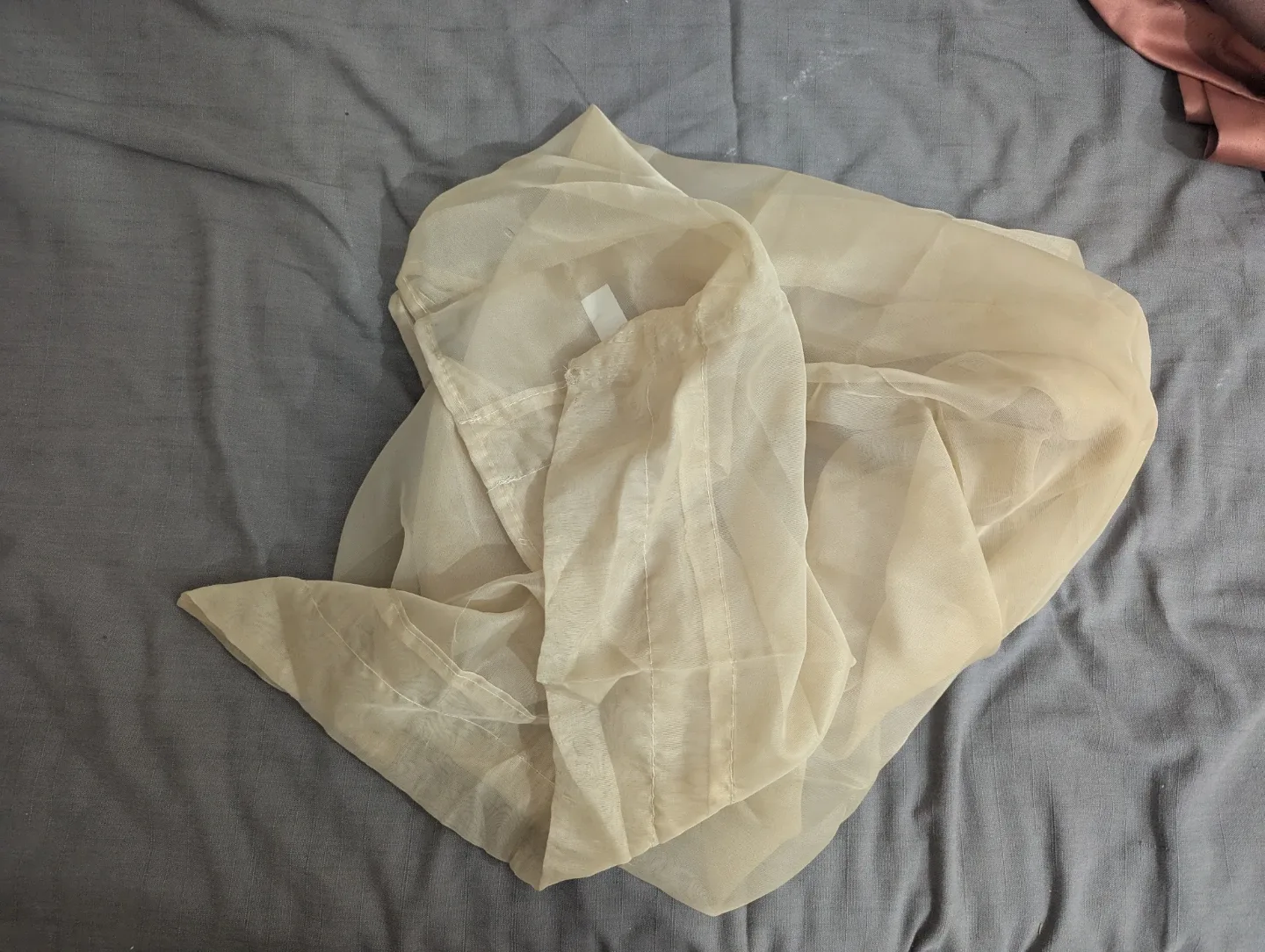 Sheer Beige Curtain Panel