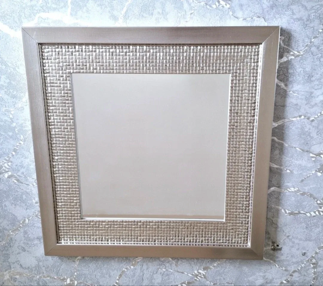 Lot of 2 Silver Decorative Mirrors 15" X 15" image indicator(2)