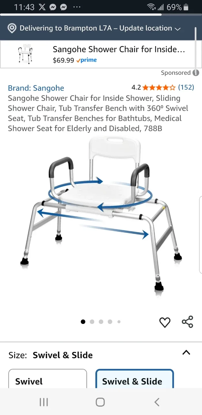 sliding bath chair brand new thumbnail