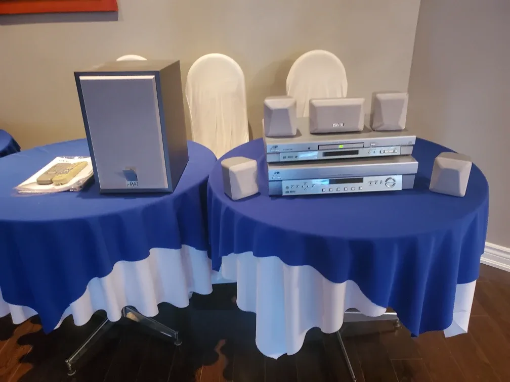 DVD/CD player plus home theater receiver plus 5 sound speakers. image indicator(4)