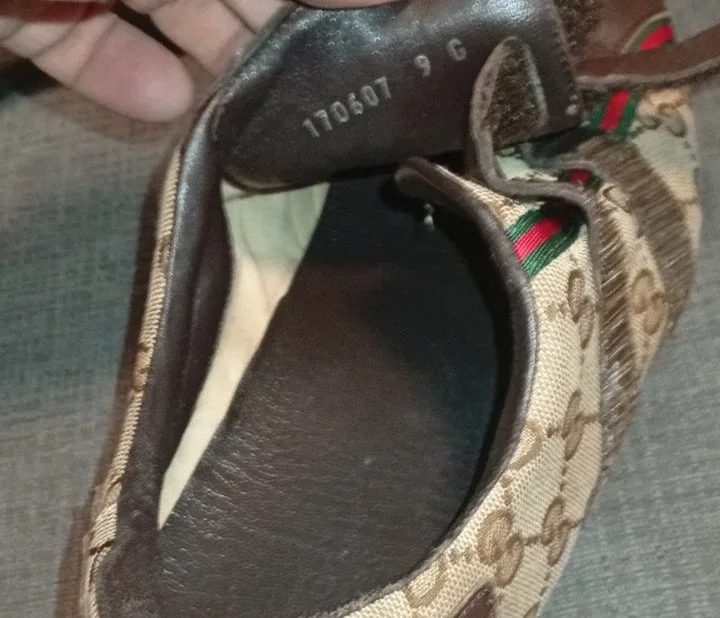 Gucci Brown Leather & Canvas Shoes image indicator(6)