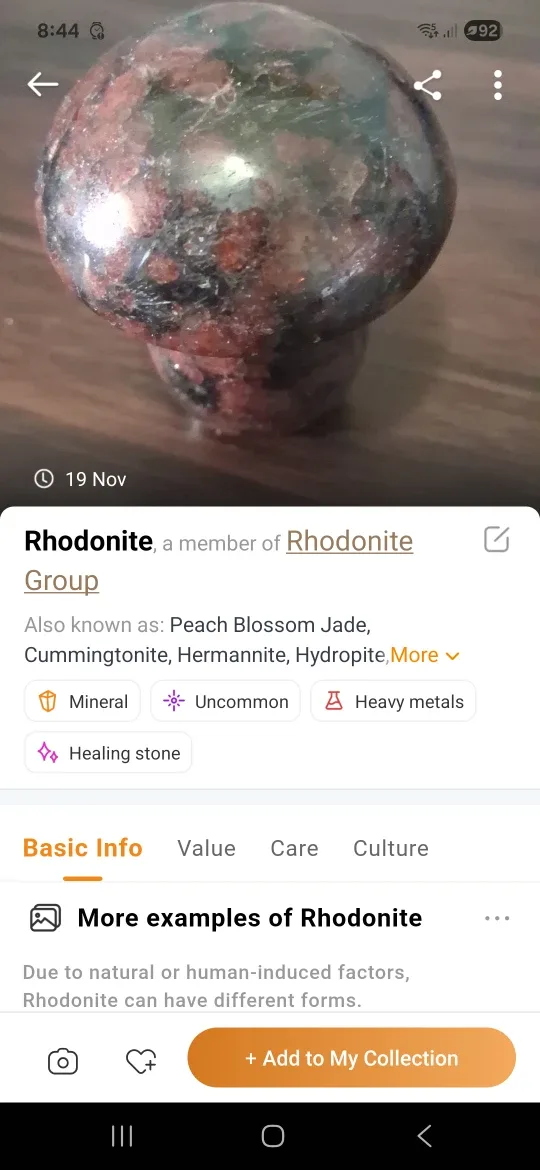 Rhodonite or Eudialyte Mushroom Decor image indicator(3)