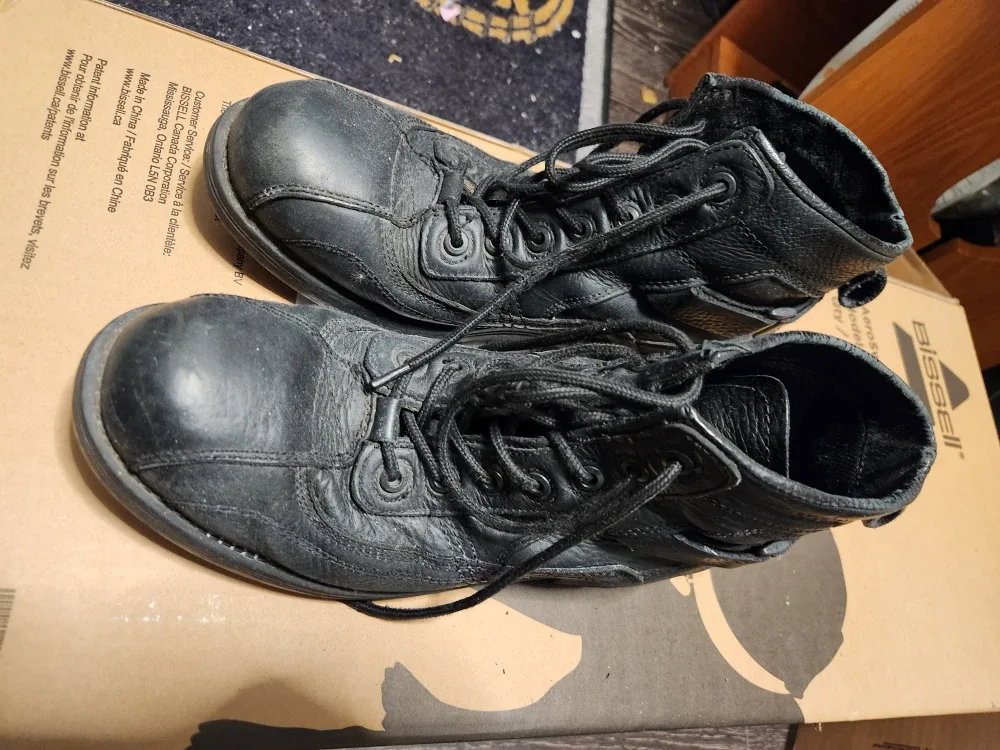 Men's Black Leather Ankle Boots - US Men's Size 10