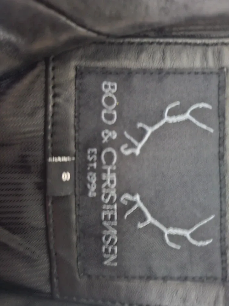 BOD & CHRISTENSEN Black Leather Jacket - Size 8 image indicator(4)