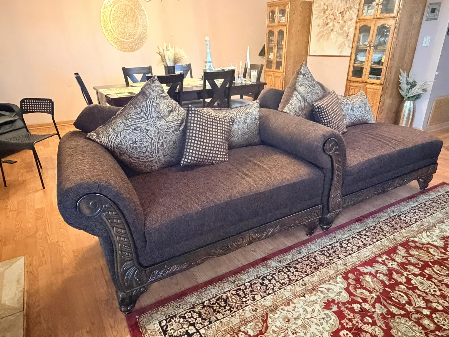 Brown Fabric Sofa Set image indicator(5)