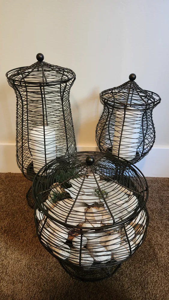 PARTYLITE Decorative Wire Candle Holders - Set of 3