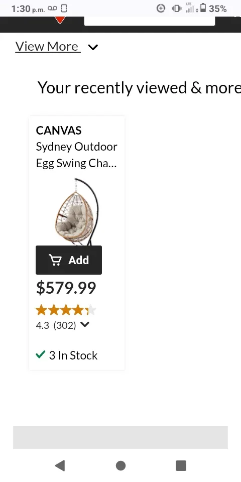 2 CANVAS Sydney Outdoor Egg Swing Chairs $100 Each image indicator(2)