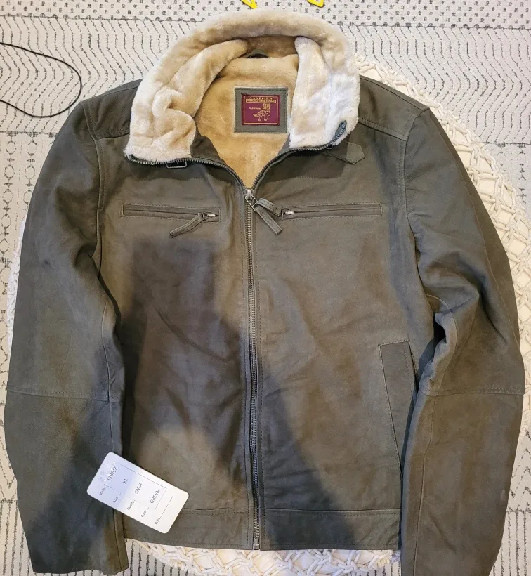 Green Snuff Leather Jacket