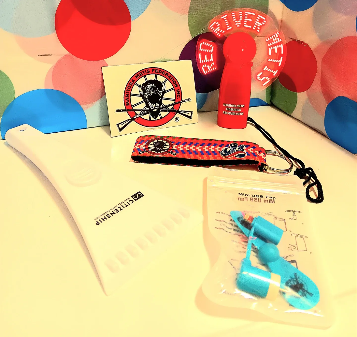 MMF stickers, key chain lanyard, ice scraper, and fan image indicator(2)