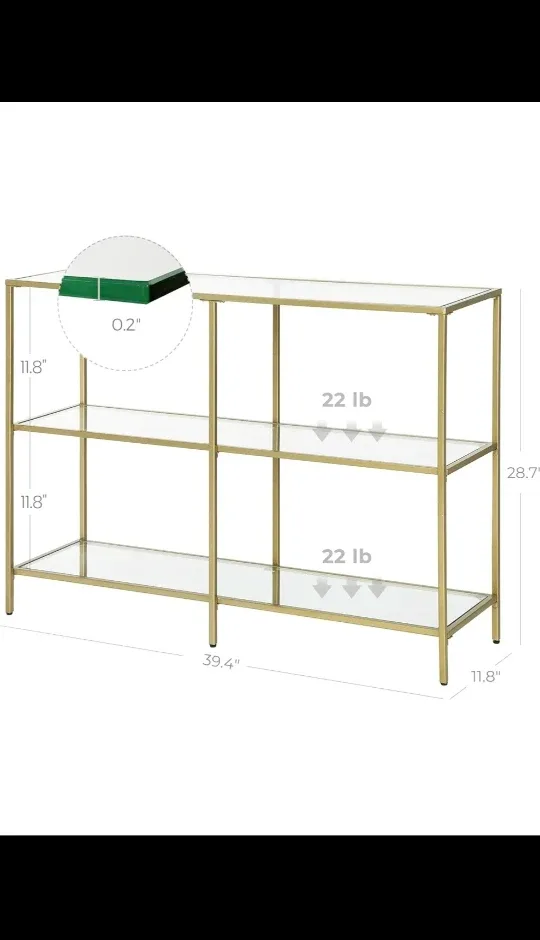 3-level Glass Gold Console Table *new image indicator(5)