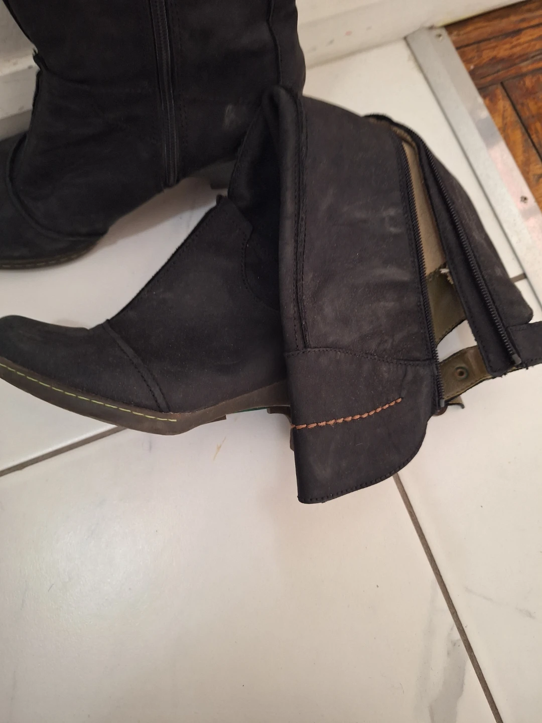 Fly London Black Leather Knee High Boots - photo 4