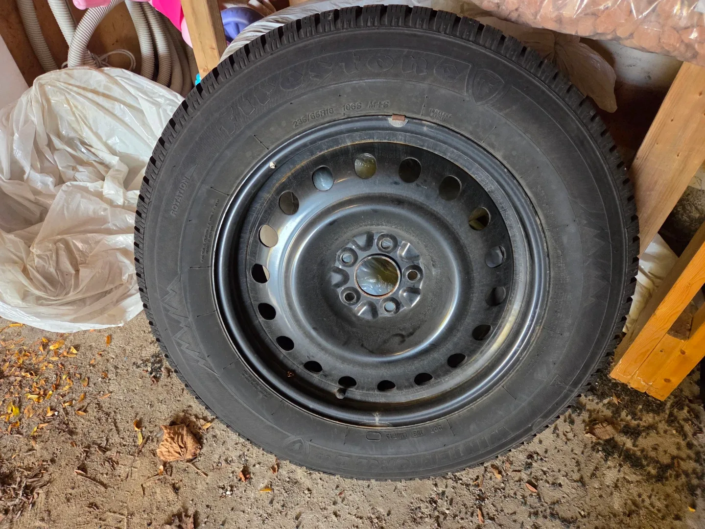 Set of 4 Firestone Winter tires on rims. image indicator(2)