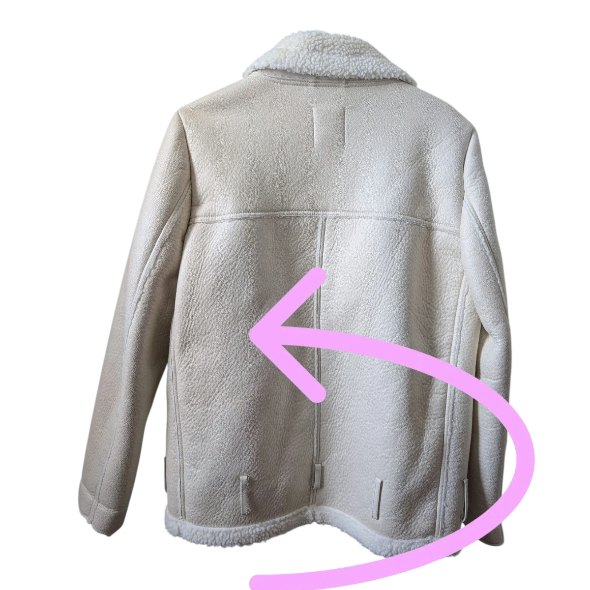 Zara Cream Sherpa lined winter Jacket-size medium - photo 3