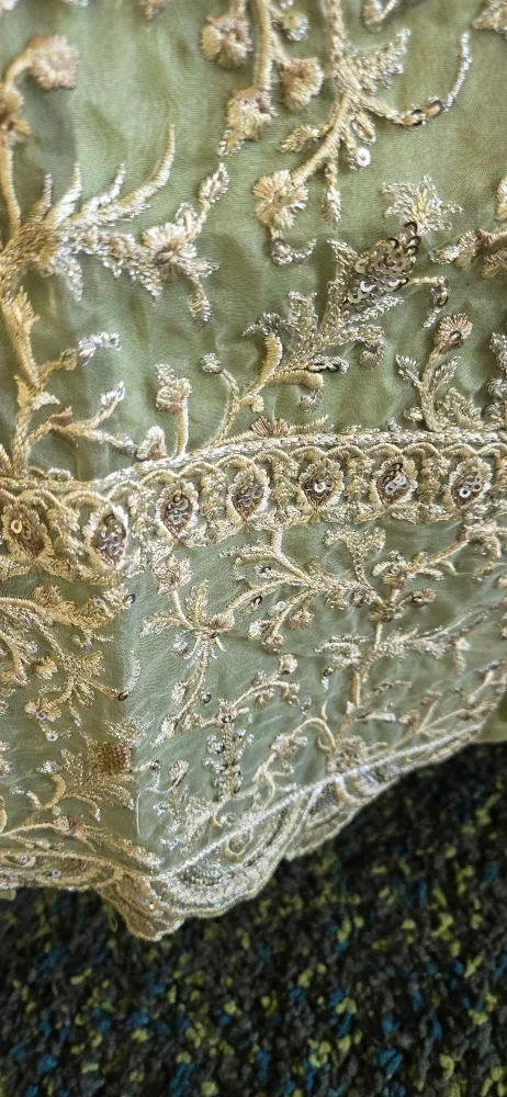 Embroidered Green Dress