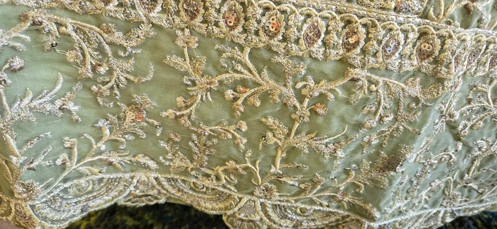 Embroidered Green Dress image indicator(4)