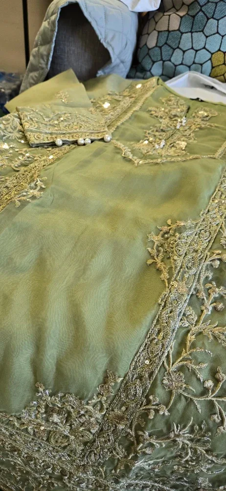 Embroidered Green Dress image indicator(5)