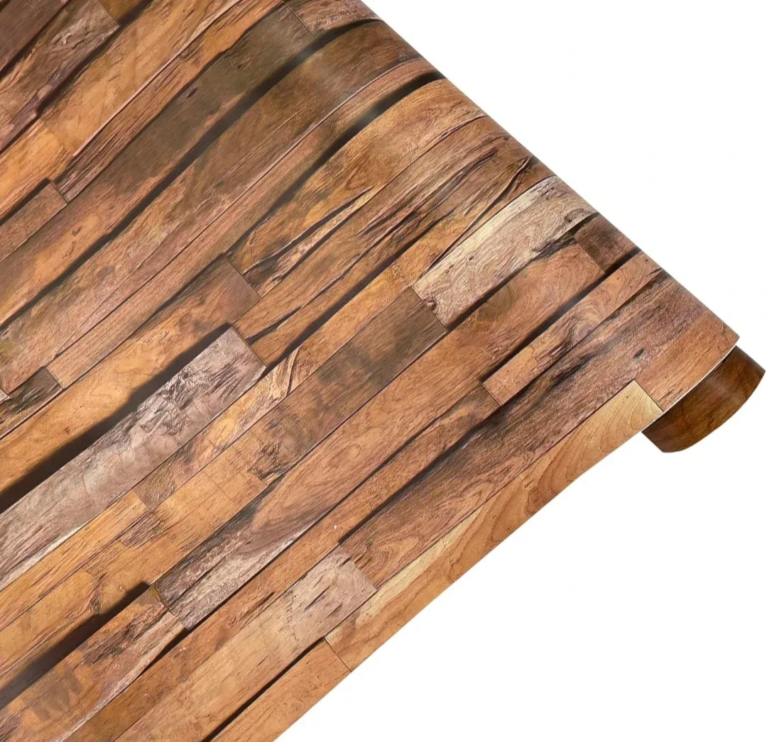 Wood Plank Design Peel and Stick Vinyl Wallpaper 17.7"x236" thumbnail