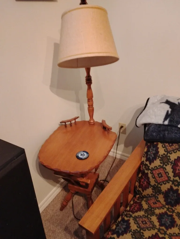Vintage Wooden Lamp Table