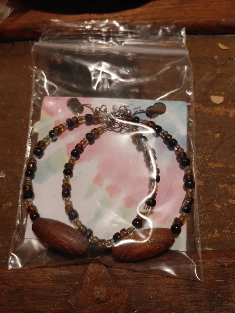 Handmade Beaded Hoop Earrings