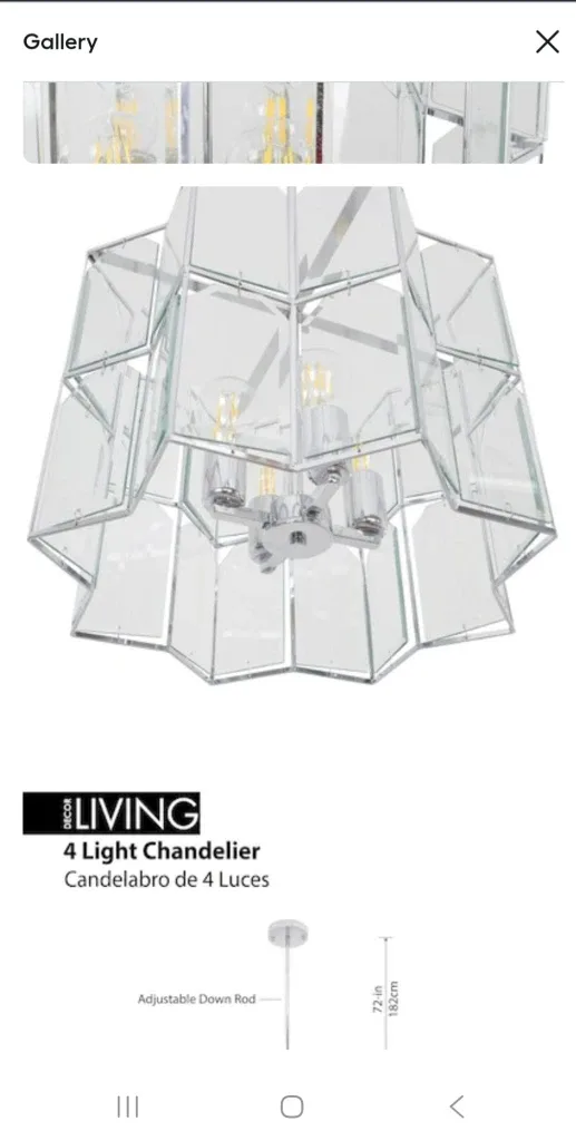DECOR LIVING 4 Light Chandelier - New in Box! image indicator(2)