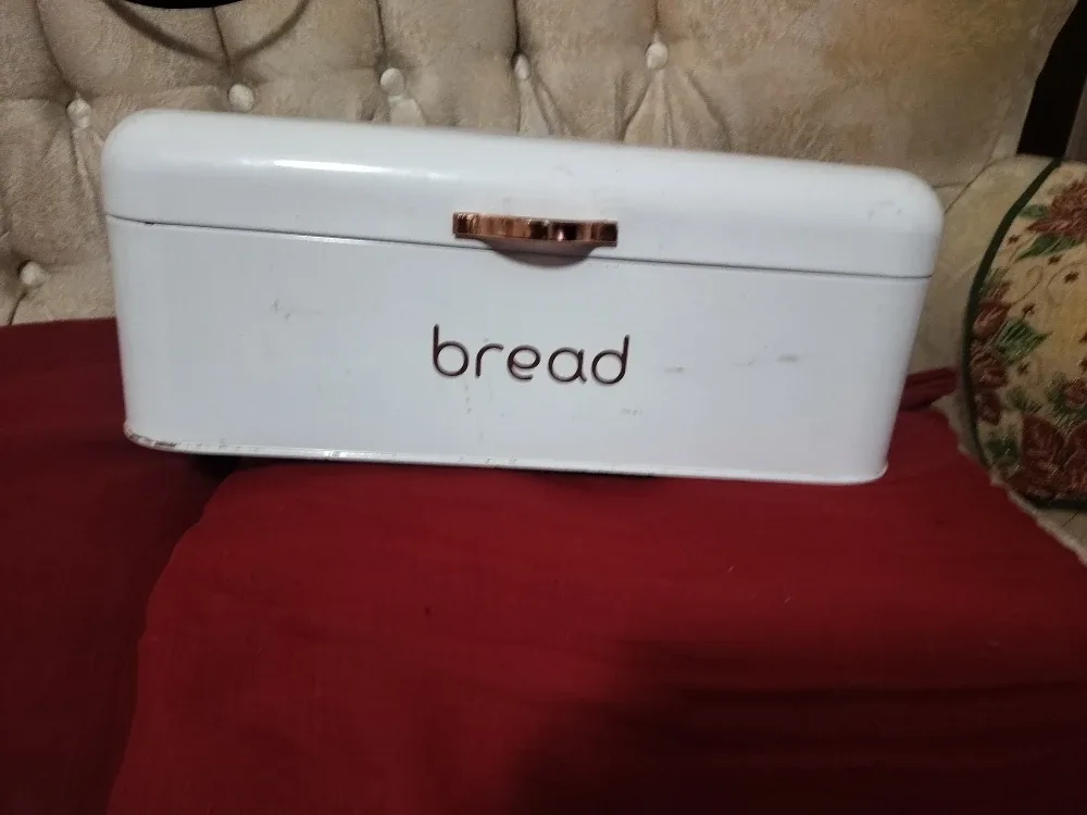 White Metal Bread Box