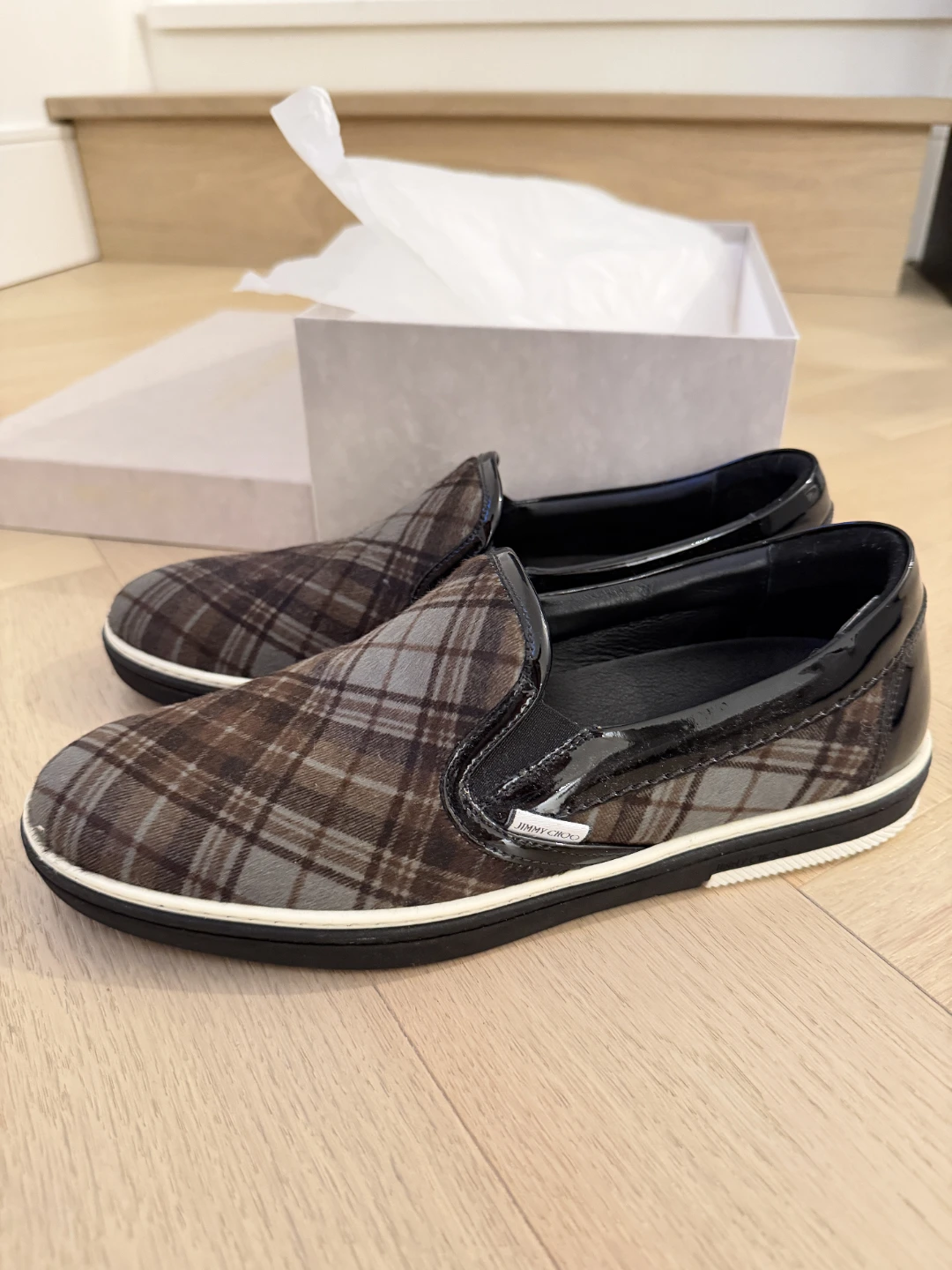 Jimmy Choo Plaid Slip-On Sneakers - photo 2