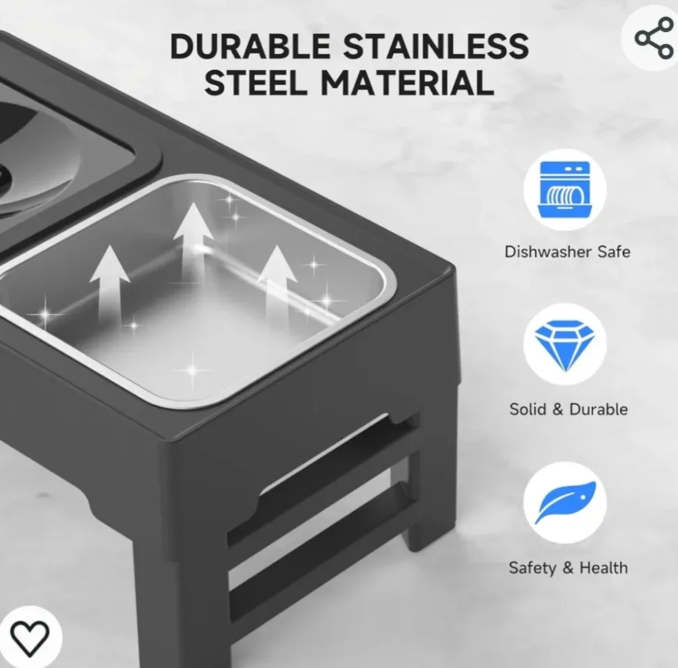 ELS PET Elevated Dog Bowls 4 Heights Adjustable, Raised Dog ... image indicator(6)