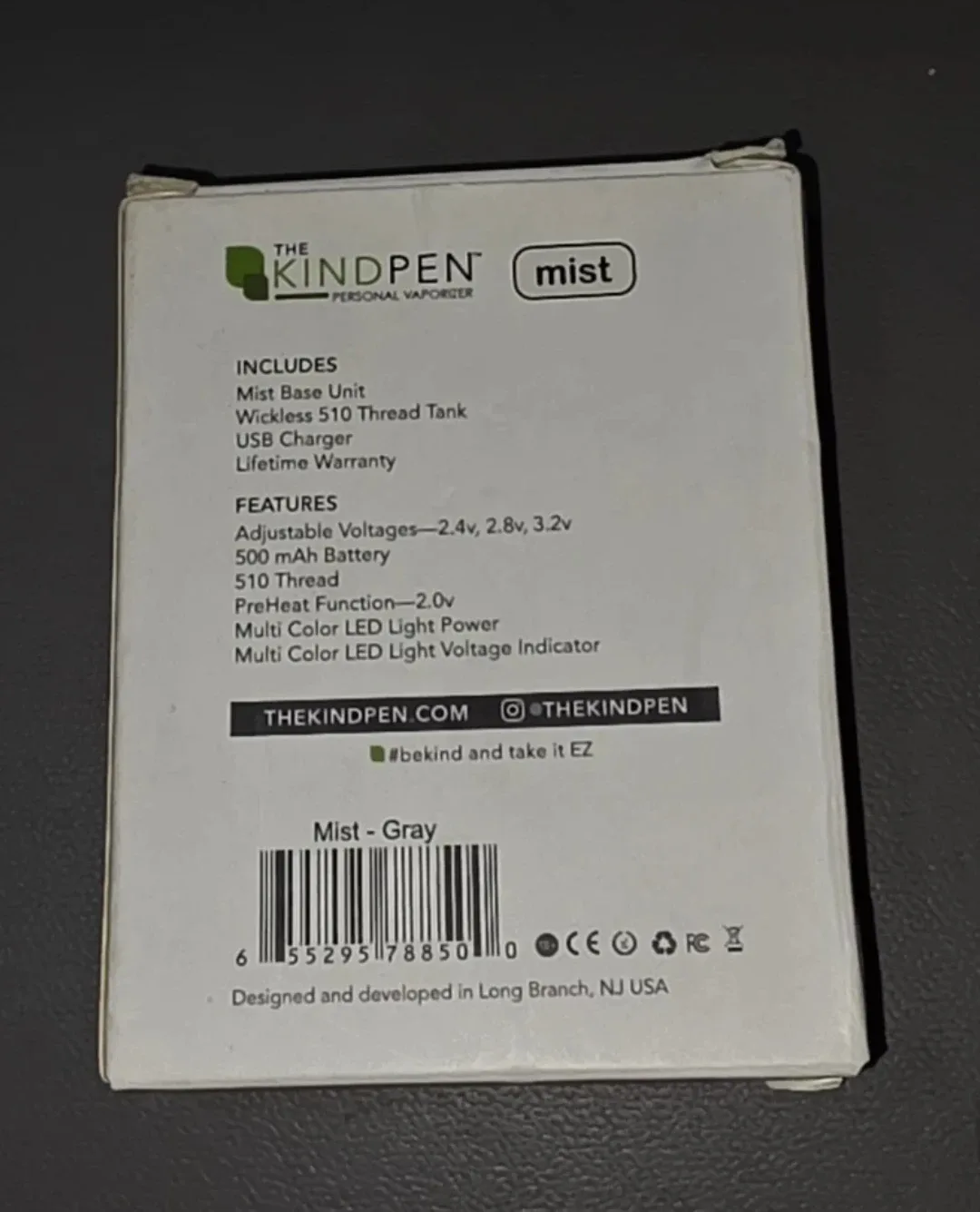 The Kind Pen Mist Personal Vaporizer - Gray image indicator(2)