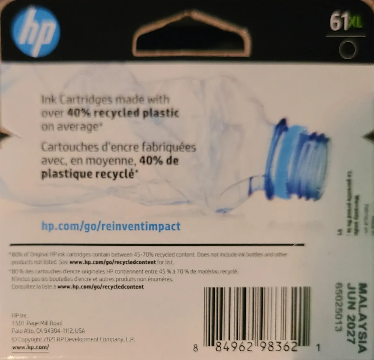 HP 61XL Black Ink Cartridge - New image indicator(2)