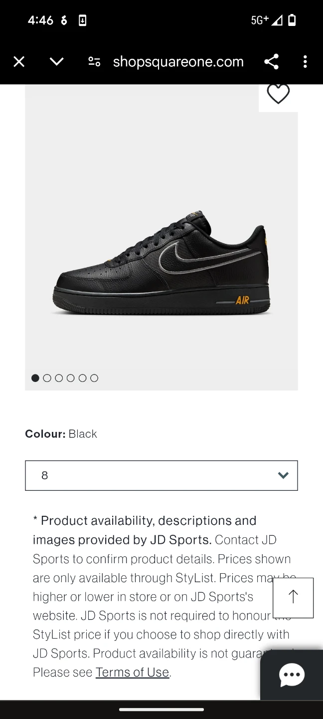 Nike Air Force 1'07 black/coolgrey-sundial size 9.5