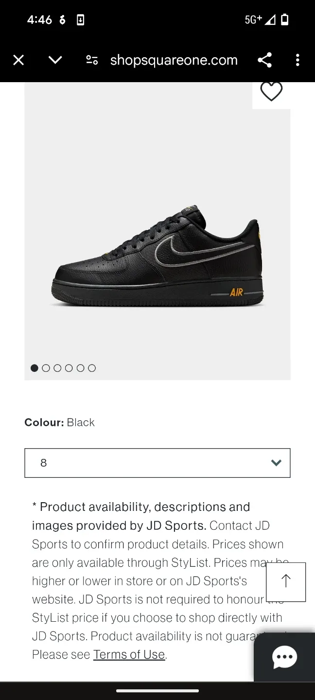 Nike Air Force 1'07 black/coolgrey-sundial size 9.5