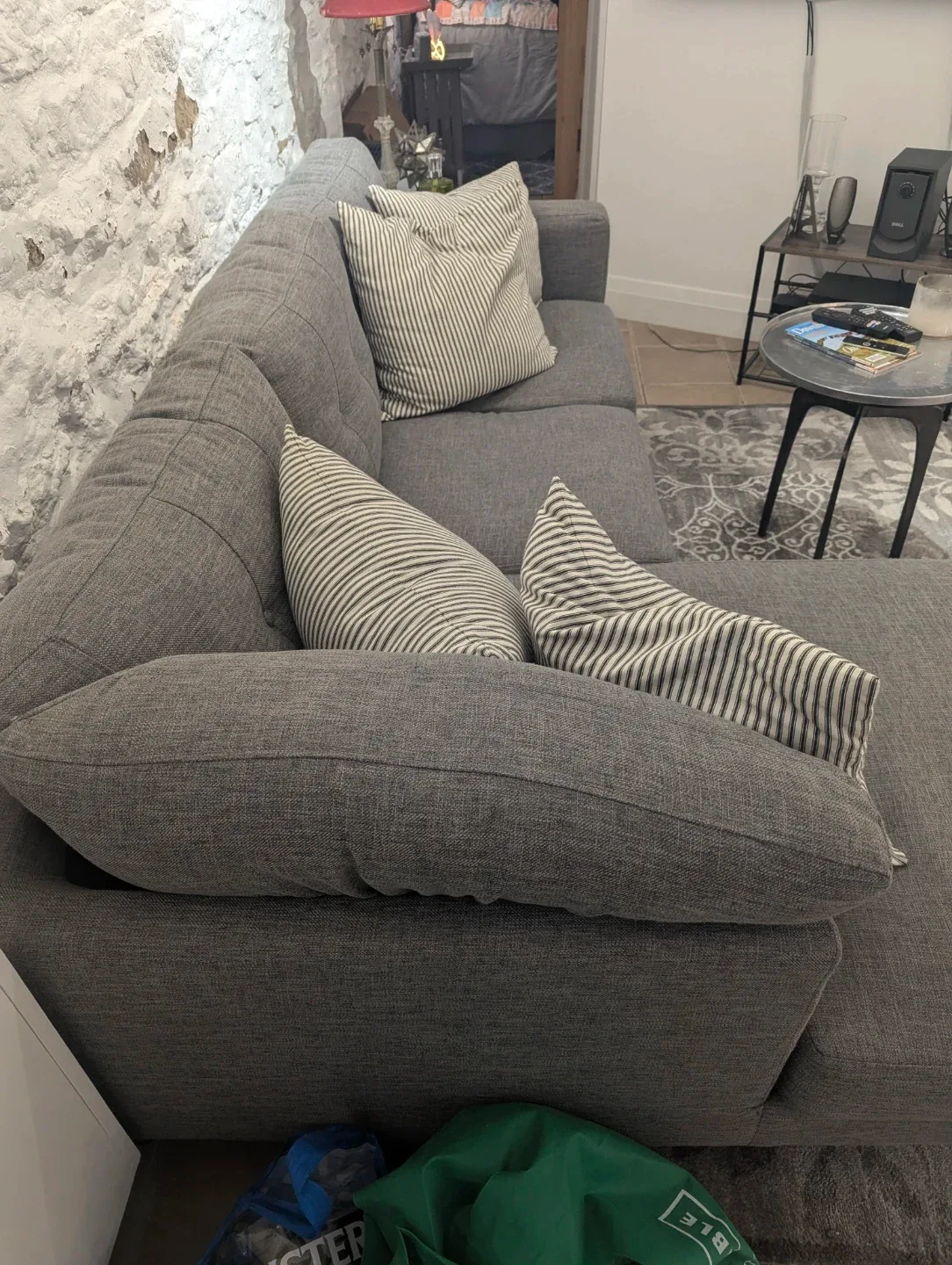 Grey Sectional Sofa with bespoke Pillows image indicator(3)