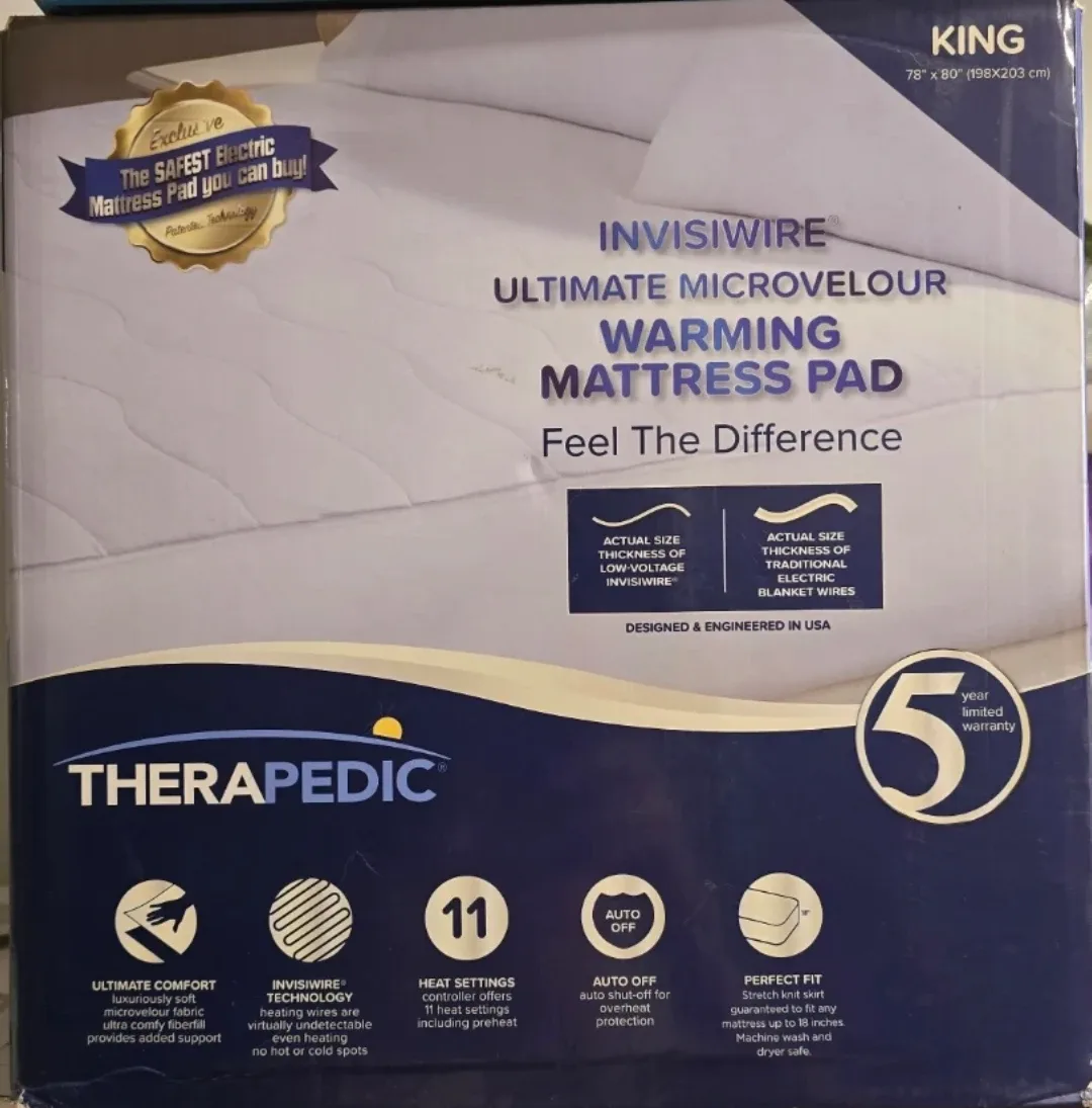 Therapedic Invisiwire KING SIZE heated Mattress Pad image indicator(4)