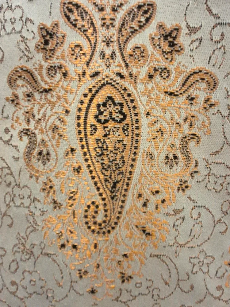 Vintage Persian Throw – 40x40, Paisley & Gold, made in Iran image indicator(3)