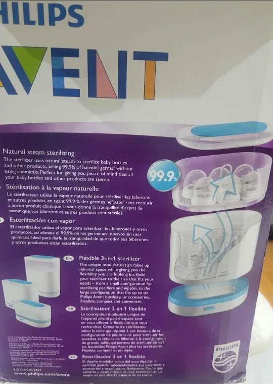 Philips Avent 3-in-1 Electric Steam Sterilizer - Like New! image indicator(3)