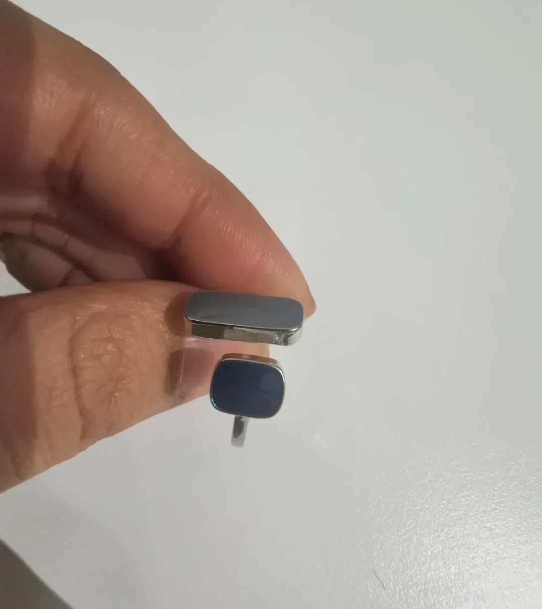 925 Silver Rectangle Geometry Ring thumbnail