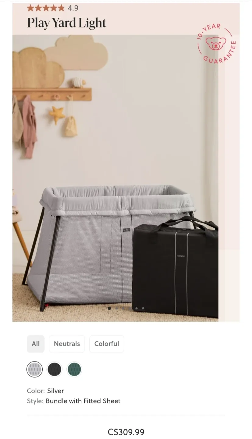 BabyBjörn Play Yard Light - Silver